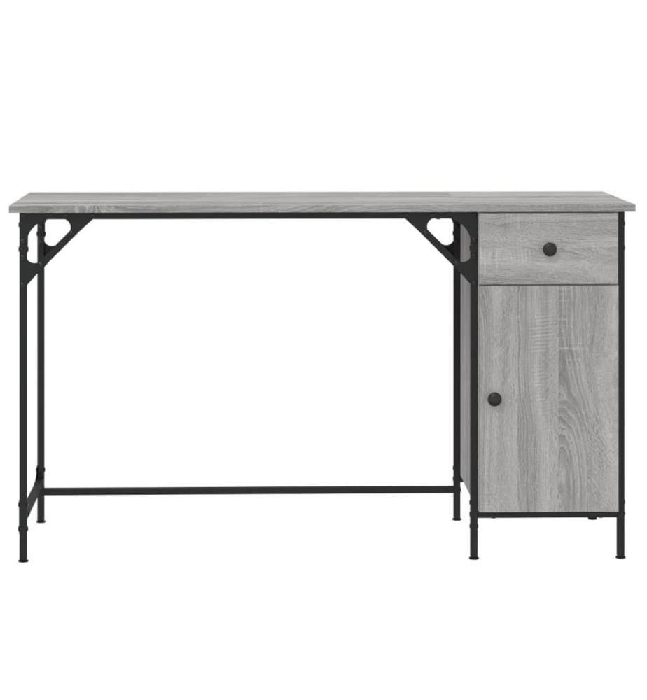 Scrivania per computer sonoma grigio 131x48x75 cm legno di ingegneria