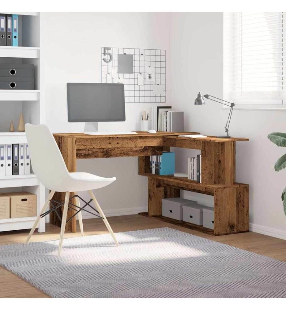 Scrivania d'angolo vecchio legno 200,5x50x76 cm legno ingegnerizzato