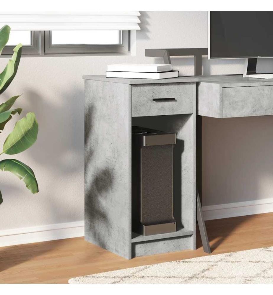 Computerschrank mit Schublade Betongrau 35x45x77 cm