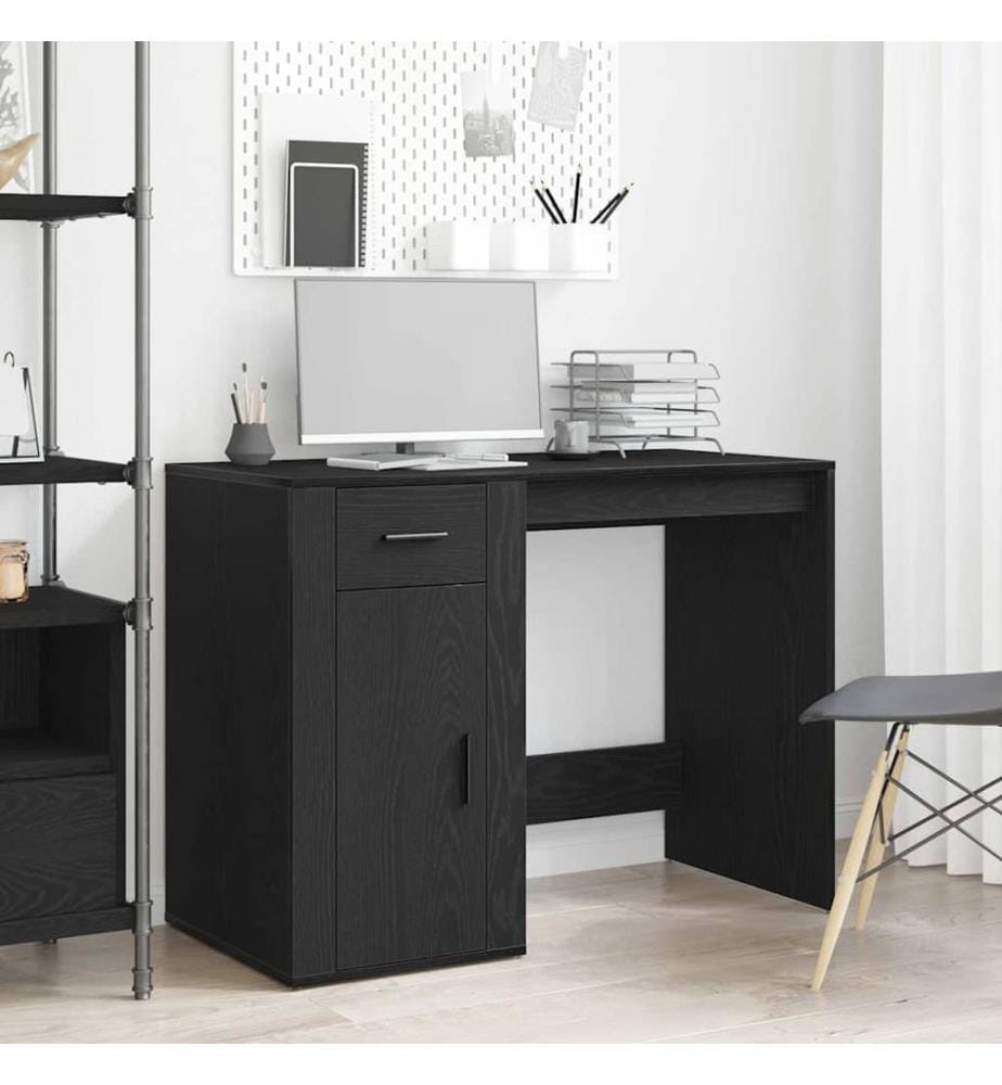 Scrivania con porta Rovere nero 100 x 49 x 74 cm Legno ingegnerizzato