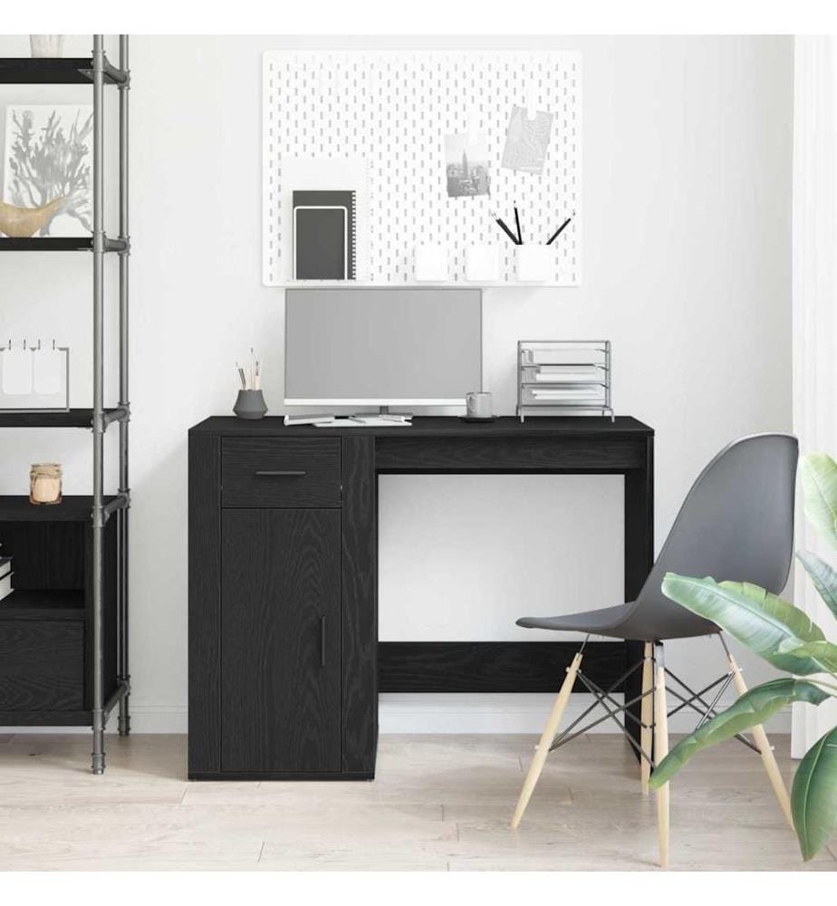 Scrivania con porta Rovere nero 100 x 49 x 74 cm Legno ingegnerizzato