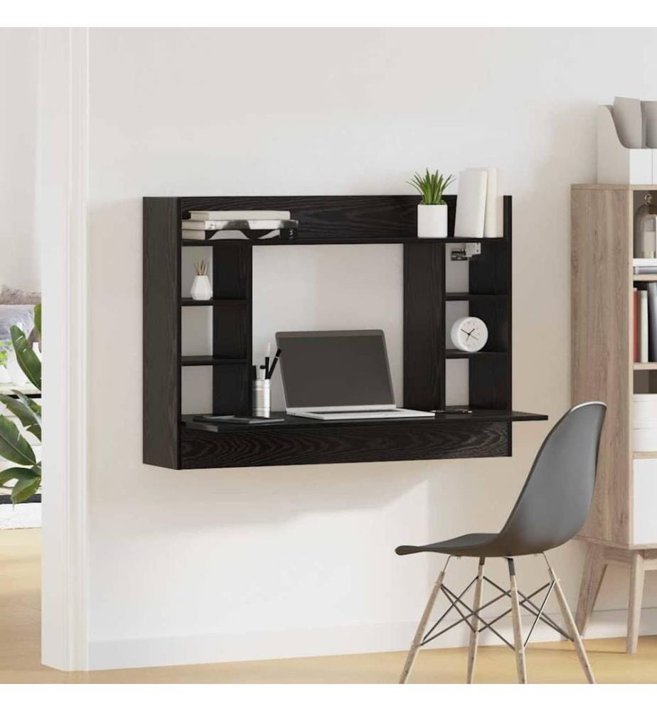 Scrivania a muro Quercia nera 105 x 48 x 75 cm Legno ingegnerizzato