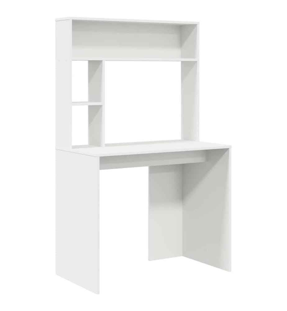 Scrivania con scaffale Bianco 91 x 50 x 149 cm Legno ingegnerizzato