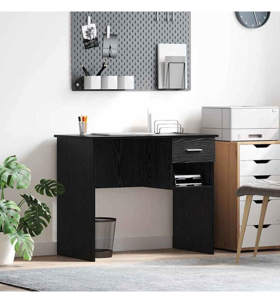 Scrivania con cassetto Quercia nera 90 x 49 x 75 cm Legno ingegnerizzato