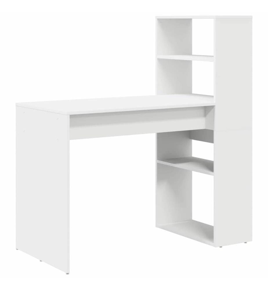 Scrivania con scaffale Bianco 113 x 54 x 120 cm Legno ingegnerizzato