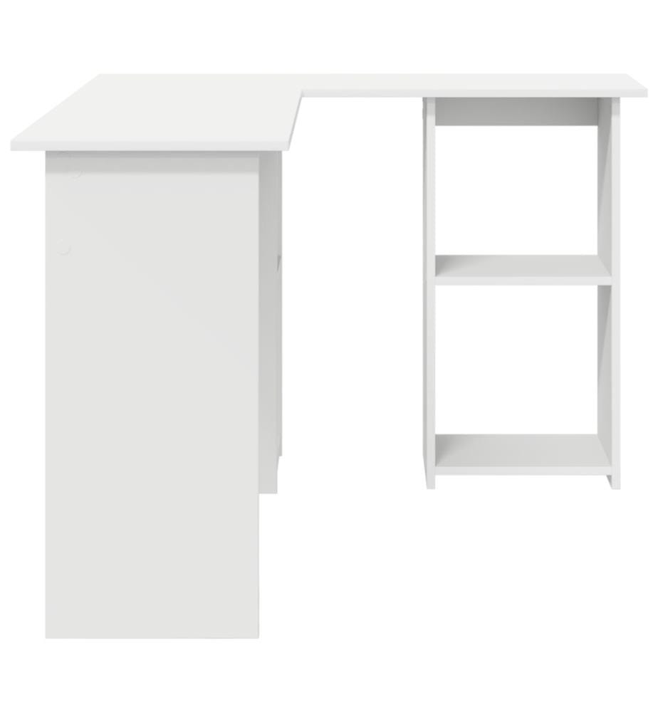 Scrivania con scaffale Bianco 142 x 102 x 73 cm Legno ingegnerizzato