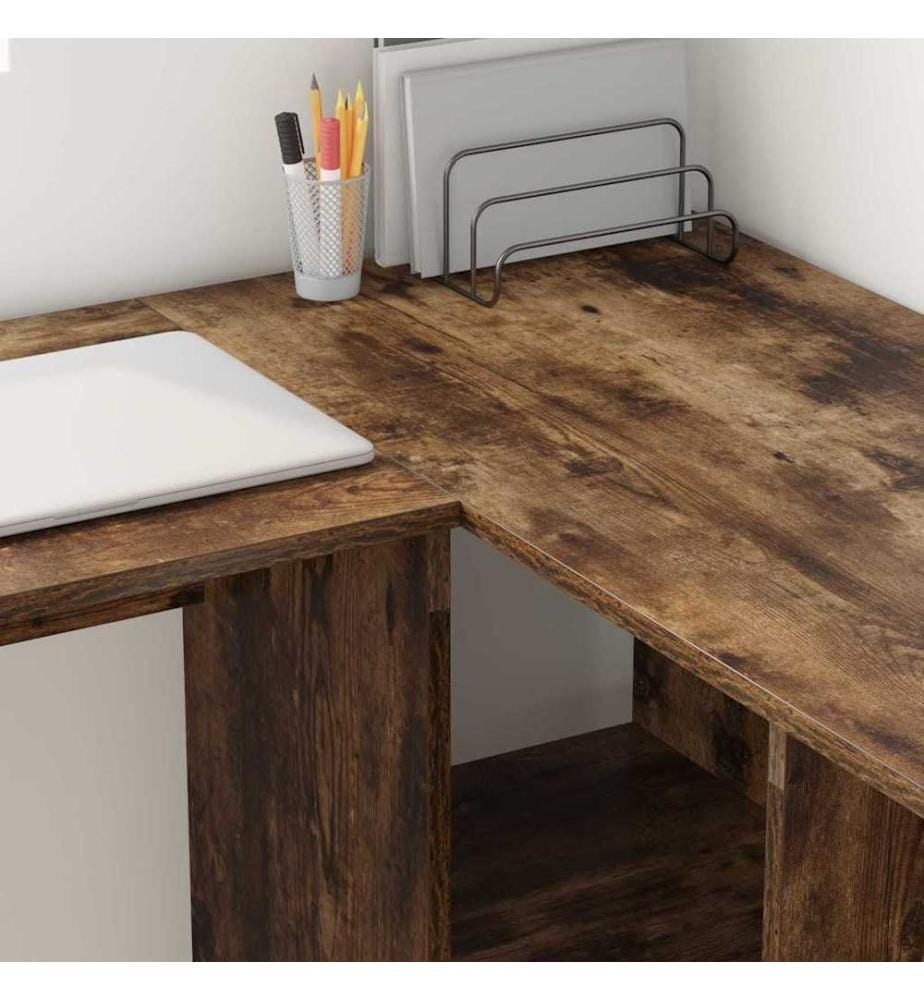 Scrivania Quercia affumicata 142 x 102 x 73 cm Legno ingegnerizzato
