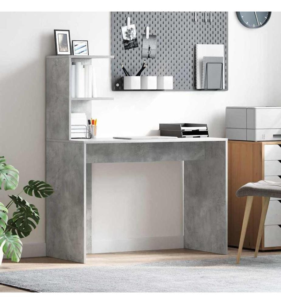 Scrivania Grigio Beton 102 x 50 x 124 cm Legno di ingegneria