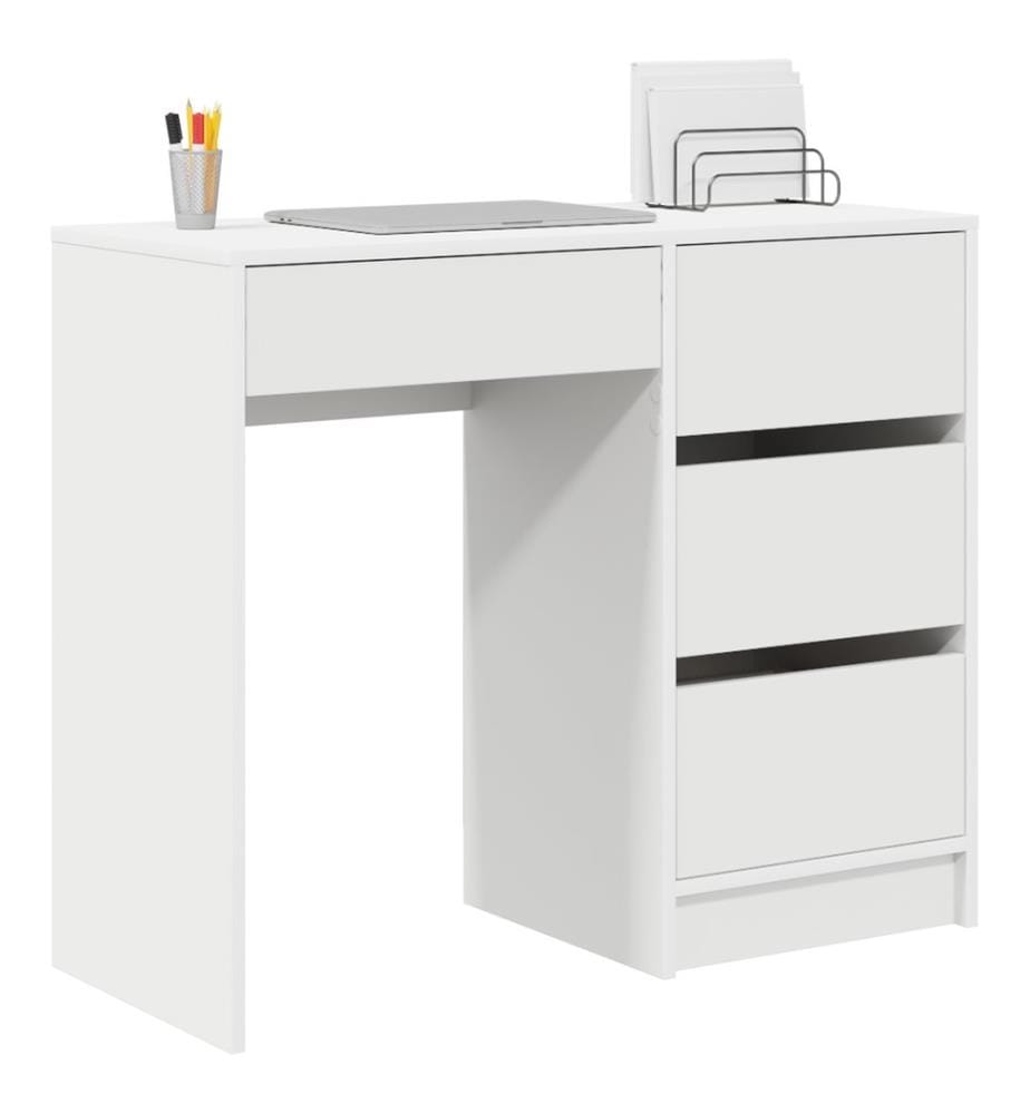 Scrivania con cassetto Bianco 90 x 37,5 x 75 cm Legno ingegnerizzato