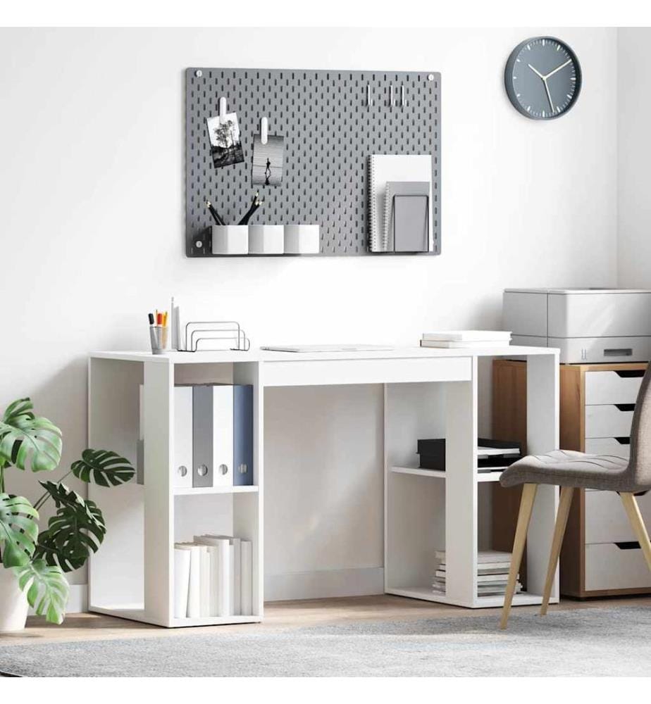 Scrivania con scaffale Bianco 130 x 50.5 x 75 cm Legno ingegnerizzato