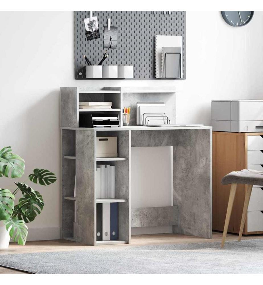 Scrivania Grigio cemento 90 x 48 x 101,5 cm Legno ingegnerizzato
