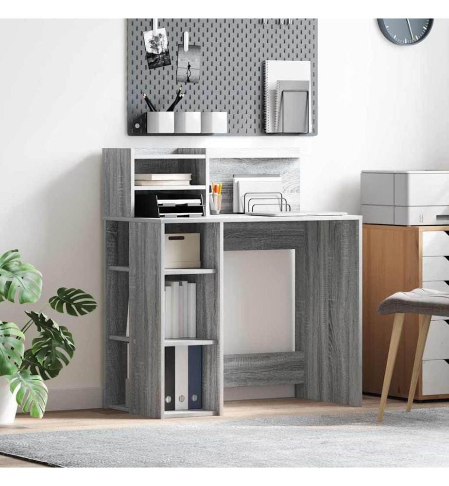 Scrivania Grigio Sonoma 90 x 48 x 101,5 cm Legno ingegnerizzato
