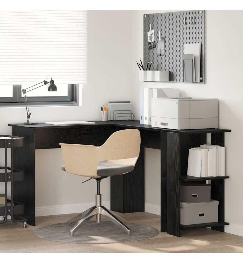 Scrivania d'angolo Quercia nera 140 x 113,5 x 75 cm Legno ingegnerizzato