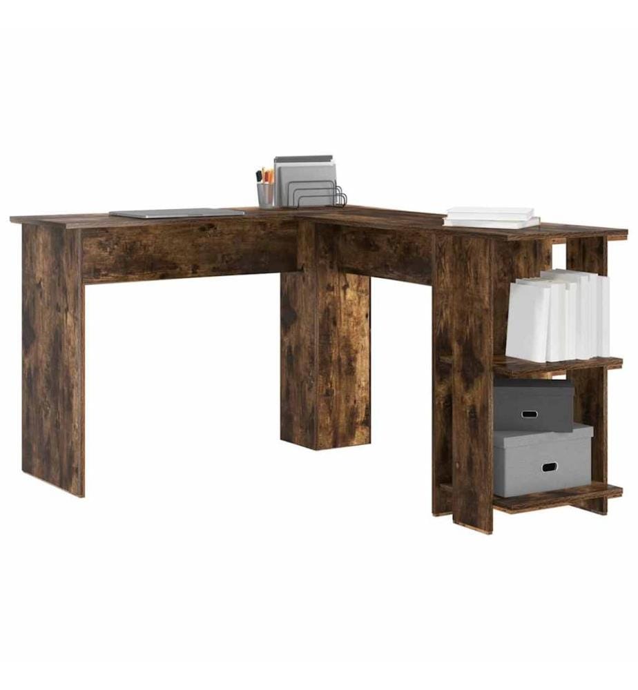 Scrivania d'angolo Quercia affumicata 140 x 113,5 x 75 cm Legno ingegnerizzato