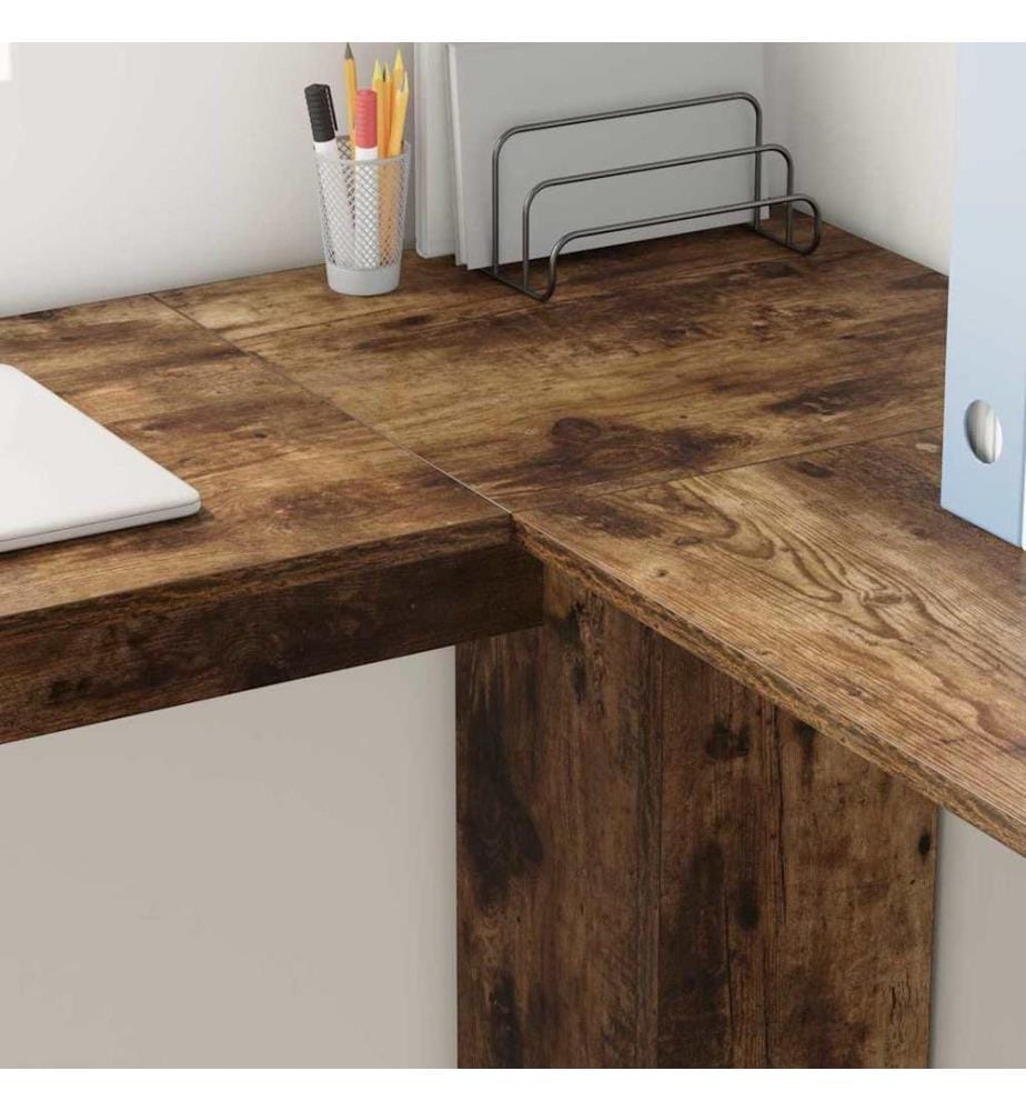 Scrivania d'angolo Quercia affumicata 140 x 113,5 x 75 cm Legno ingegnerizzato