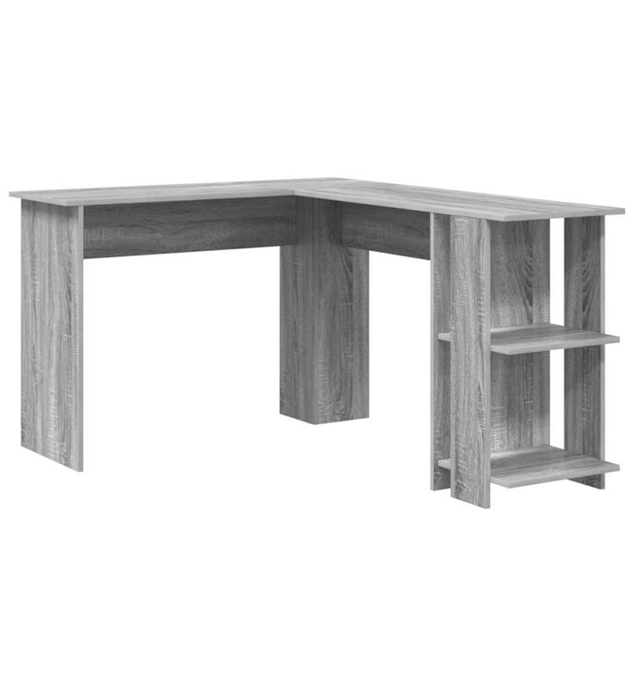 Scrivania d'angolo con scaffale Grigio Sonoma 140 x 113,5 x 75 cm