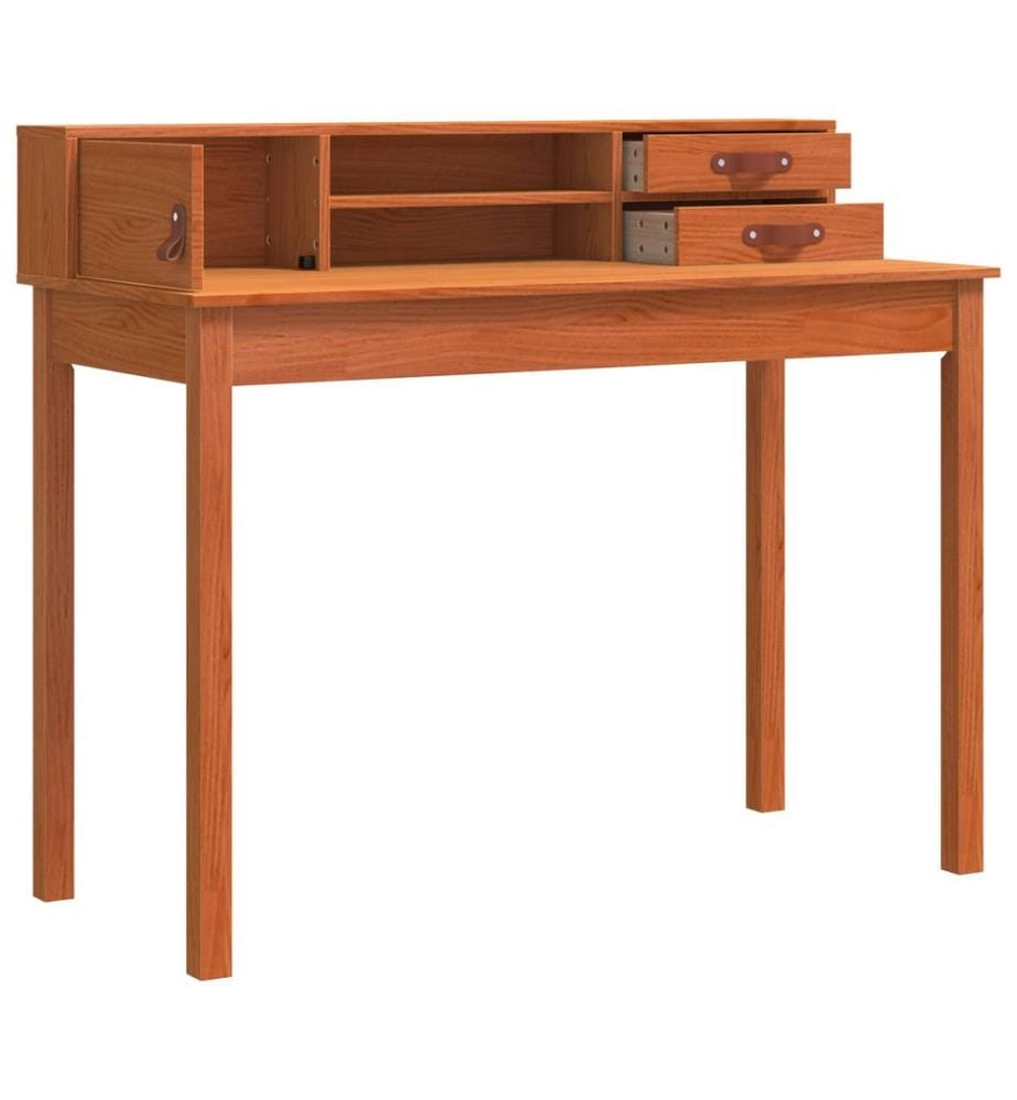Scrivania con cassetto Cera marrone 110 x 50 x 93 cm Pino massiccio