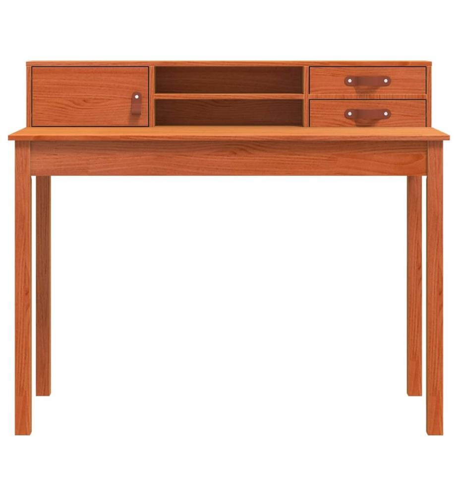Scrivania con cassetto Cera marrone 110 x 50 x 93 cm Pino massiccio