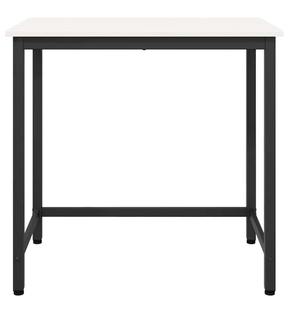 table Blanc 80 x 50 x 77 cm Bois d'ingénierie et acier