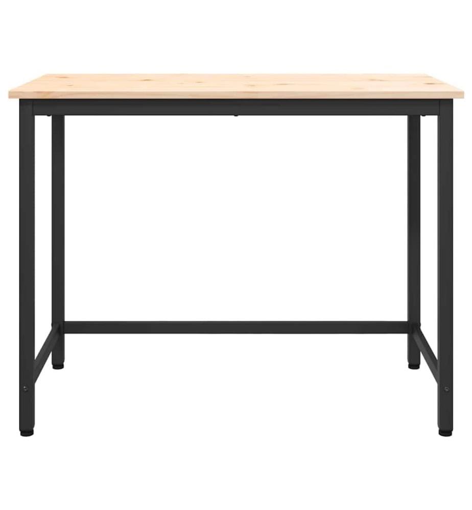 table Naturel 100 x 50 x 77 cm Bois d'ingénierie et acier