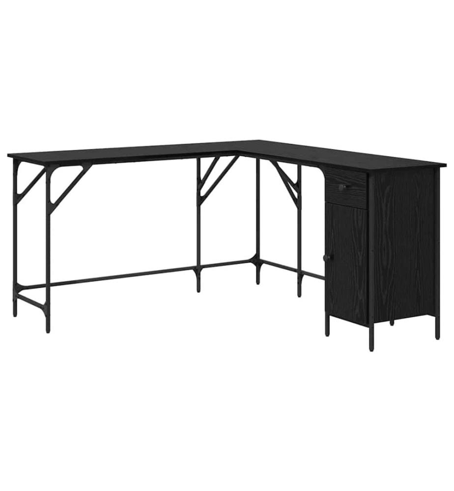 Scrivania Quercia Nera 141 x 141 x 75 cm Legno Ingegnerizzato