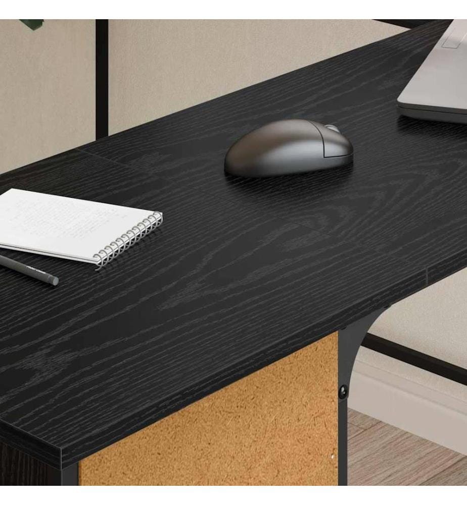 Scrivania Quercia Nera 141 x 141 x 75 cm Legno Ingegnerizzato