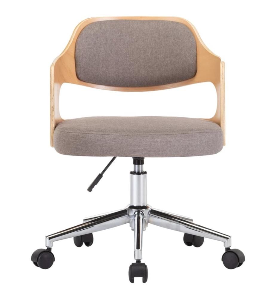 Drehbarer Bürostuhl Taupe Bugholz und Stoff