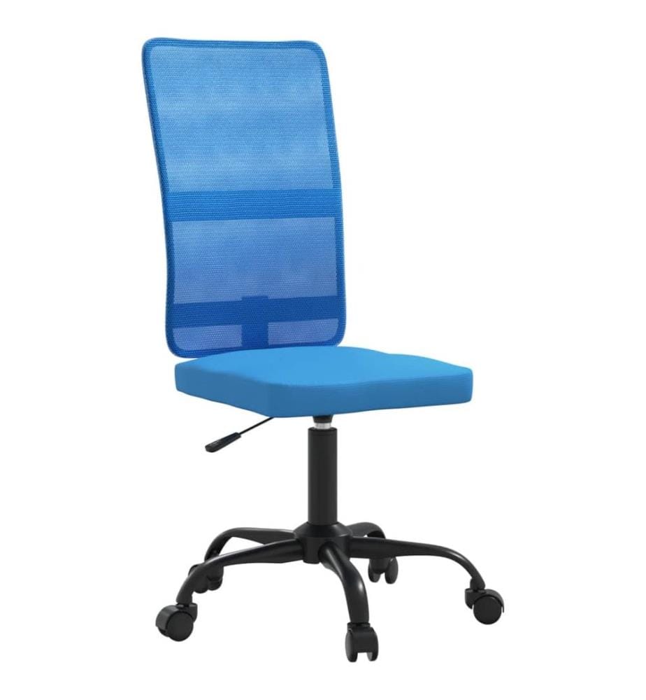 Sedia da ufficio regolabile in altezza blu tessuto in maglia