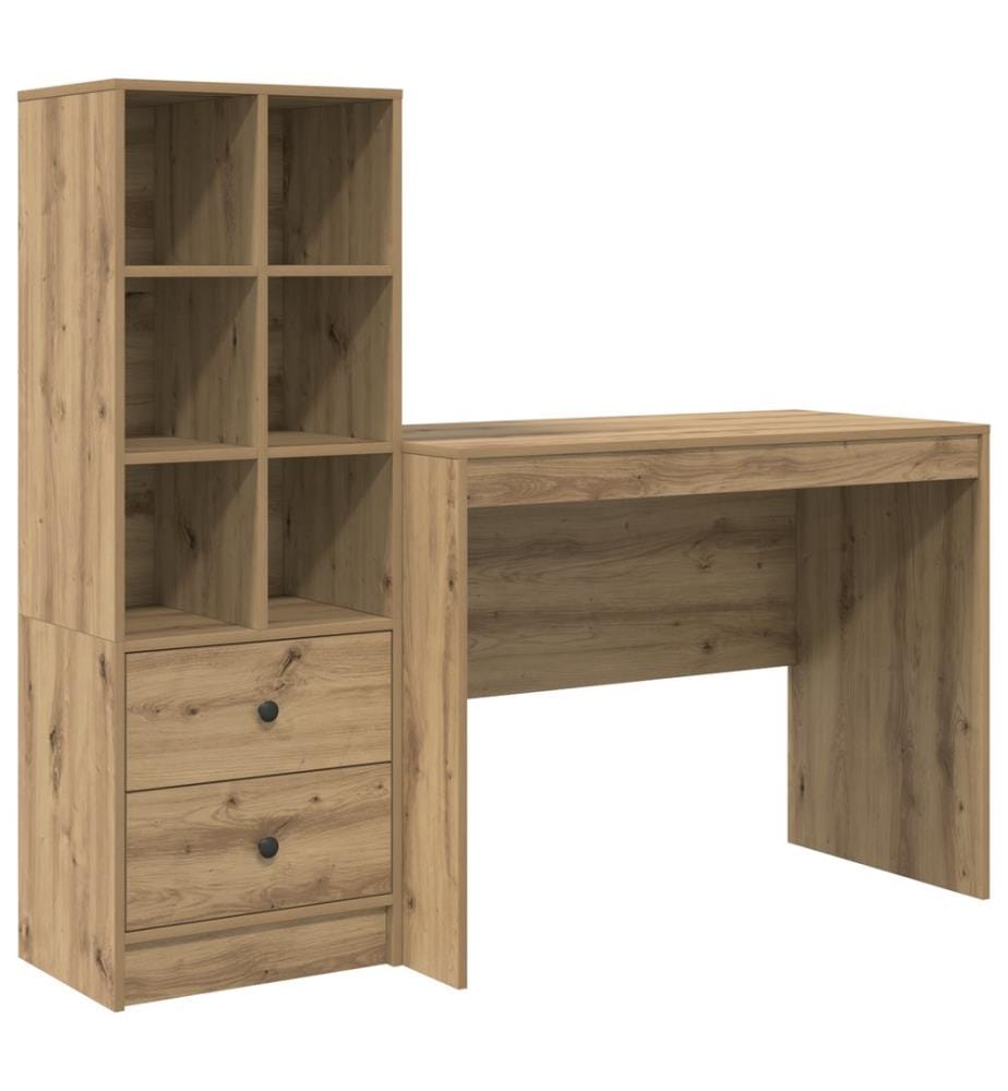 vidaXL Bureau avec tiroir 2 pcs Chêne artisanal