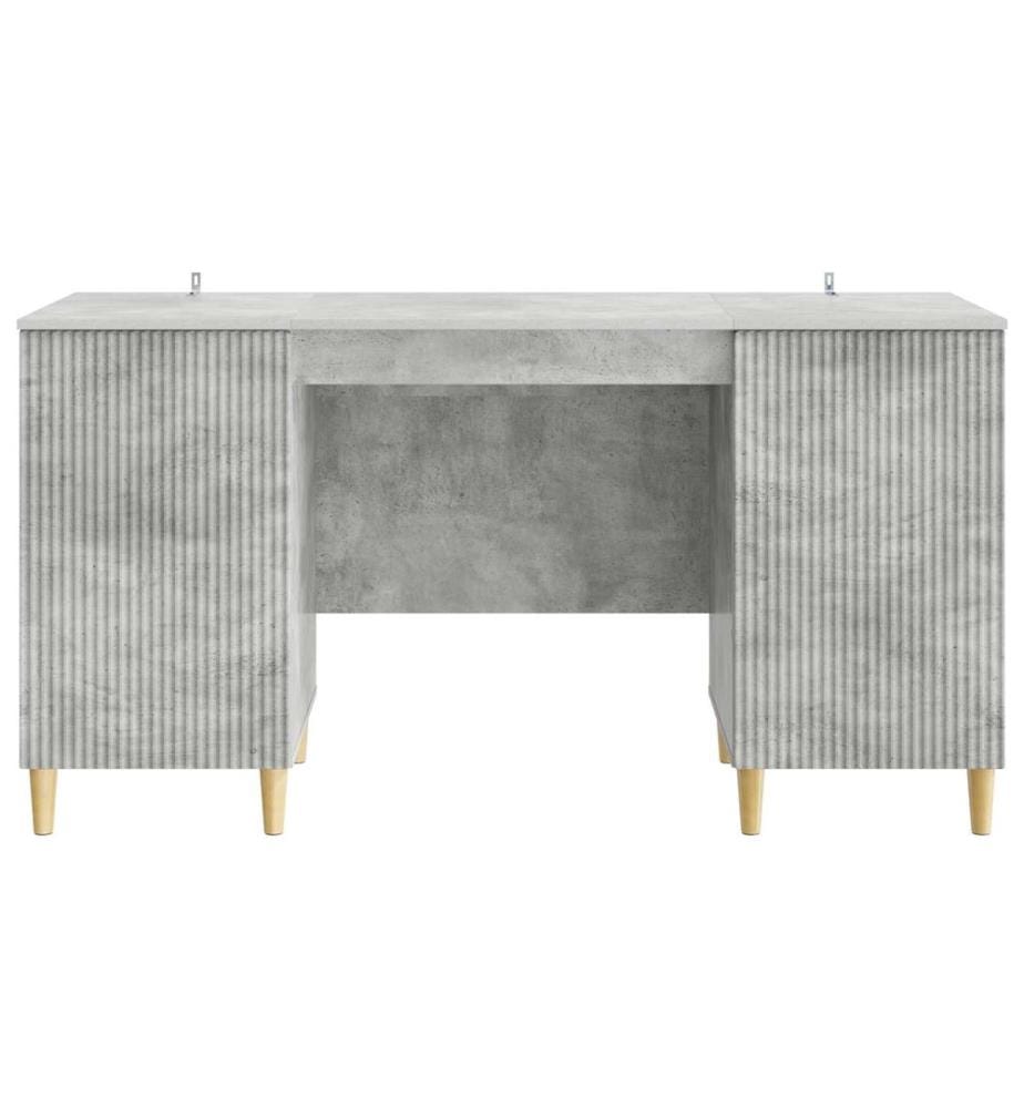 vidaXL Bureau Gris béton 142,5 x 50 x 75 cm Bois d'ingénierie