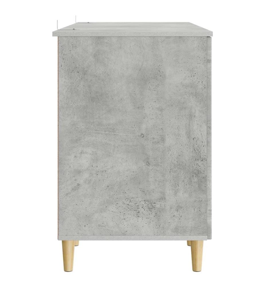vidaXL Bureau Gris béton 142,5 x 50 x 75 cm Bois d'ingénierie