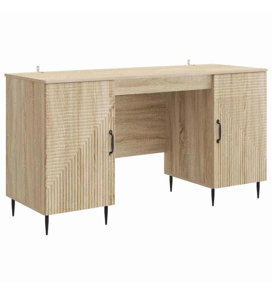 vidaXL Bureau Chêne Sonoma 142,5 x 50 x 75 cm Bois d'ingénierie