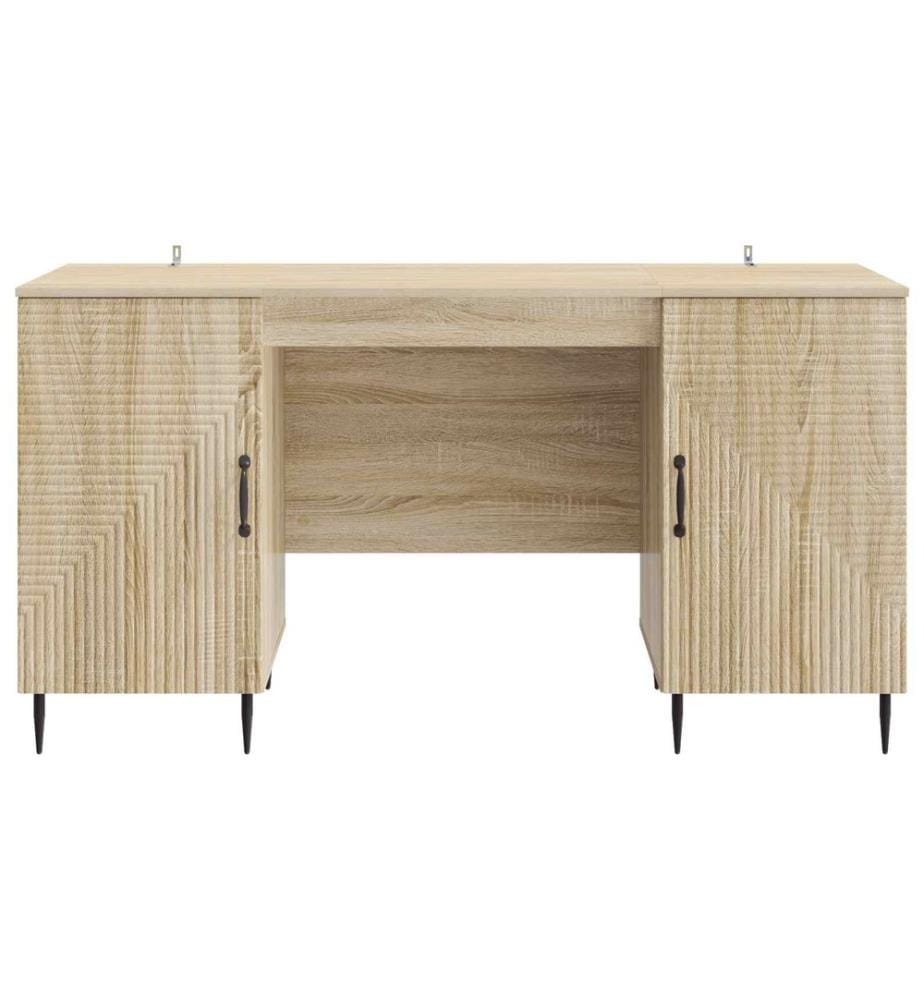 vidaXL Bureau Chêne Sonoma 142,5 x 50 x 75 cm Bois d'ingénierie