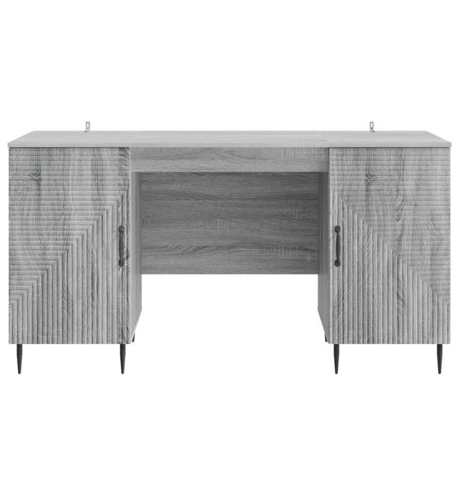 vidaXL Bureau Sonoma gris 142,5 x 50 x 75 cm Bois d'ingénierie