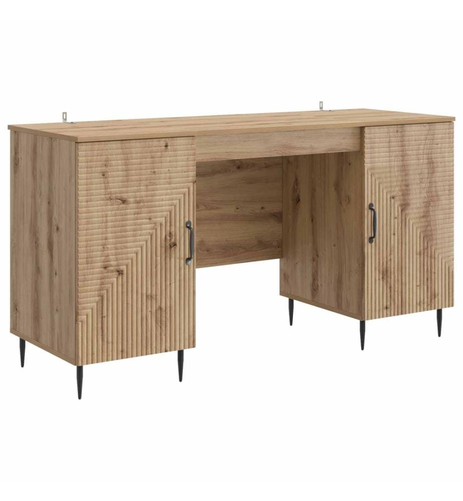 vidaXL Bureau Chêne artisanal 142,5 x 50 x 75 cm Bois d'ingénierie