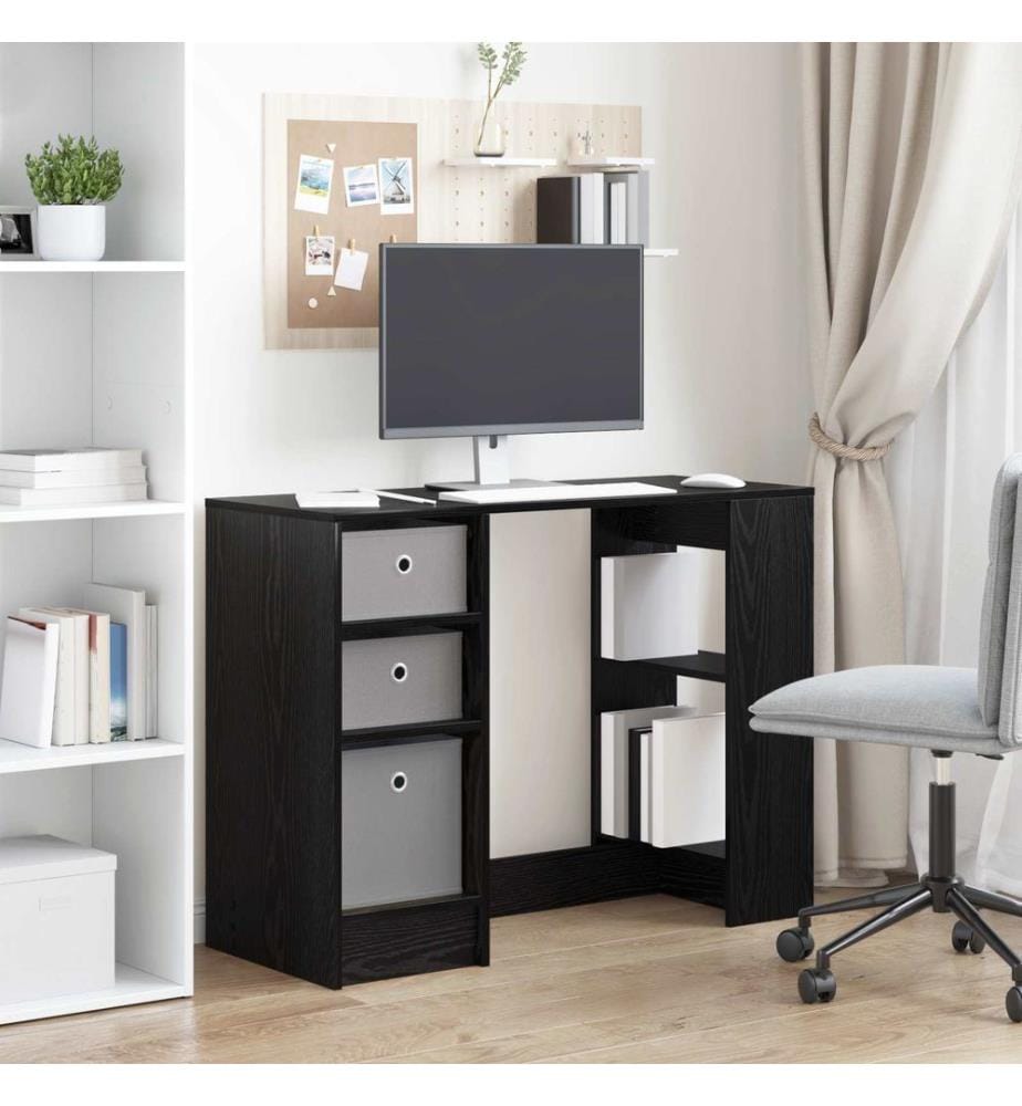 vidaXL Bureau Chêne noir 100 x 40 x 75 cm Bois d'ingénierie