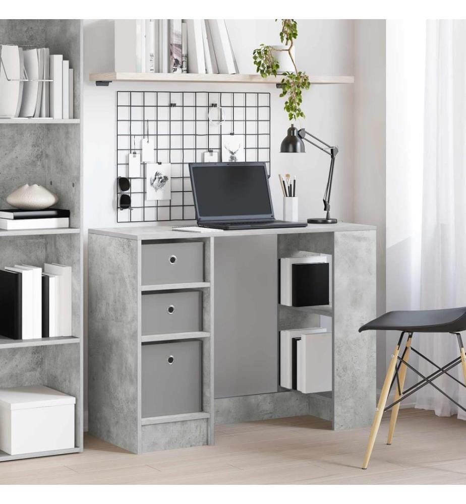 vidaXL Bureau Gris béton 100 x 40 x 75 cm Bois d'ingénierie