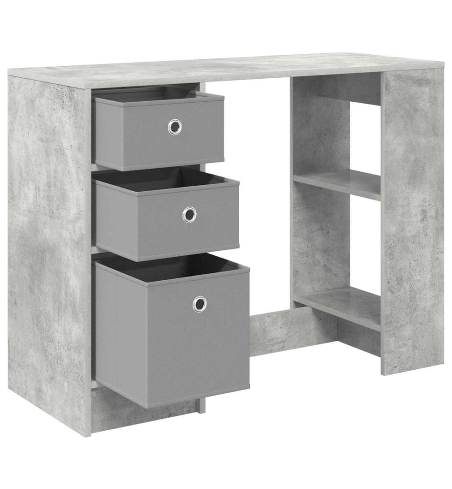 vidaXL Bureau Gris béton 100 x 40 x 75 cm Bois d'ingénierie