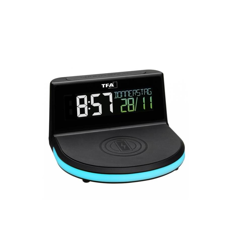 TFA DOSTMANN - Réveil numérique Charge-it-Wireless Noir