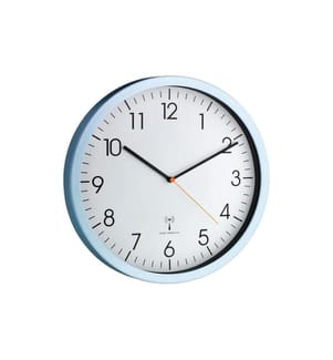 TFA DOSTMANN - Horloge murale radio Bleu clair, Ø 30,5 cm