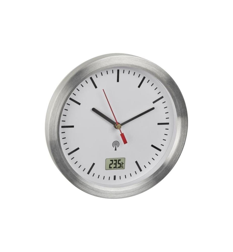 TFA DOSTMANN - Analoge Funk-Badezimmeruhr Silber