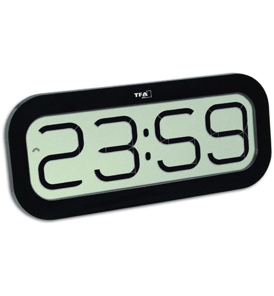 TFA DOSTMANN - Funk-Wanduhr Digital Bimbam Schwarz