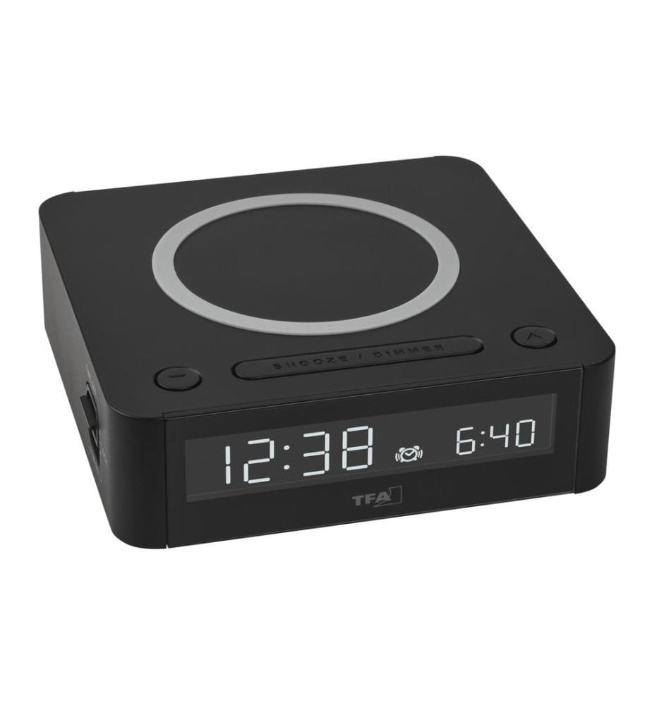TFA DOSTMANN - Réveil numérique Easy Charge Noir