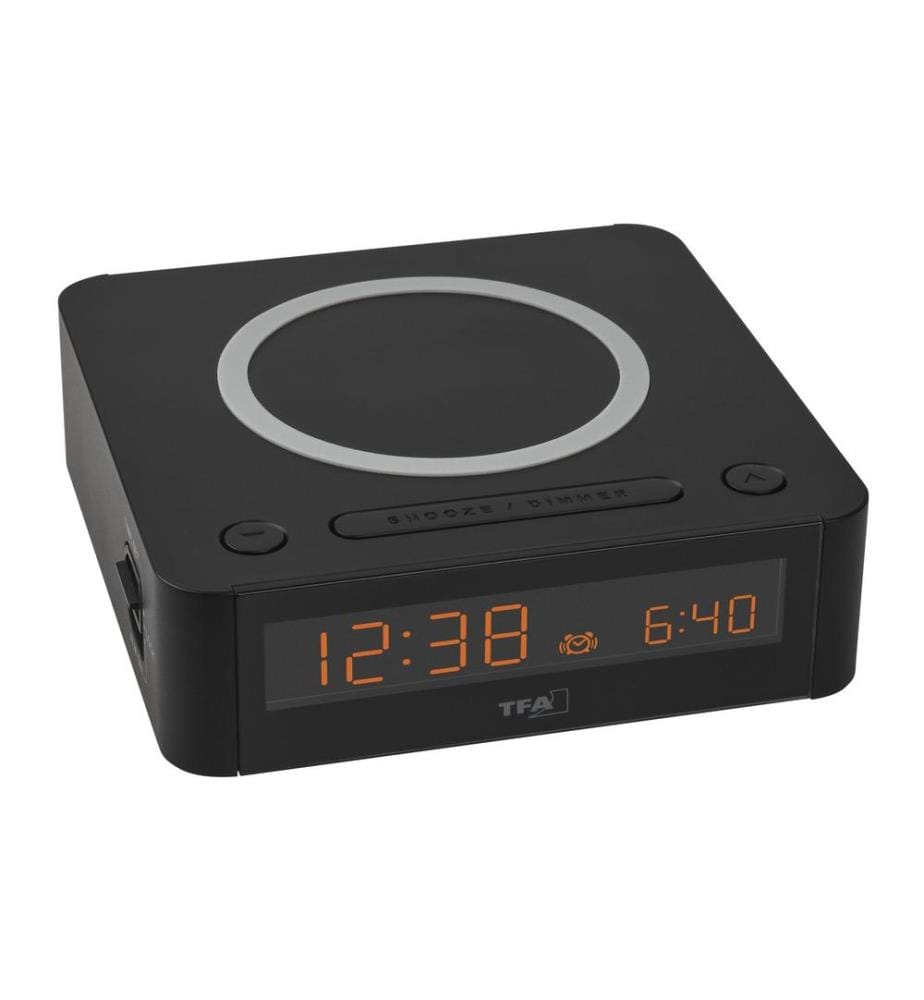 TFA DOSTMANN - Réveil numérique Easy Charge Noir