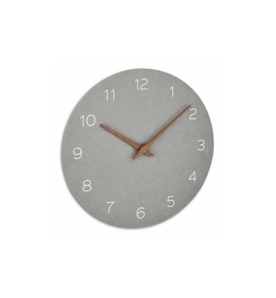 TFA DOSTMANN - Wanduhr Analog mit Holz-Optik Ø 29.7 cm, Betongrau