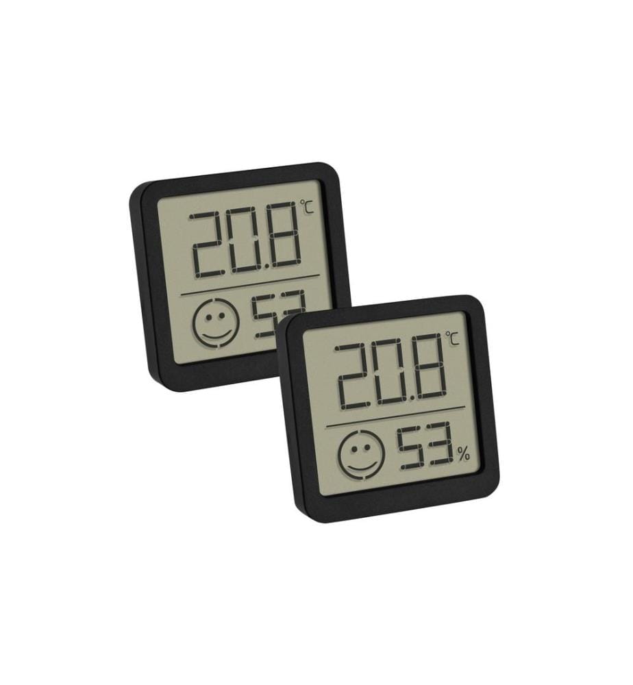 TFA DOSTMANN - Thermo-/Hygrometer Digital, Schwarz, 2er Set