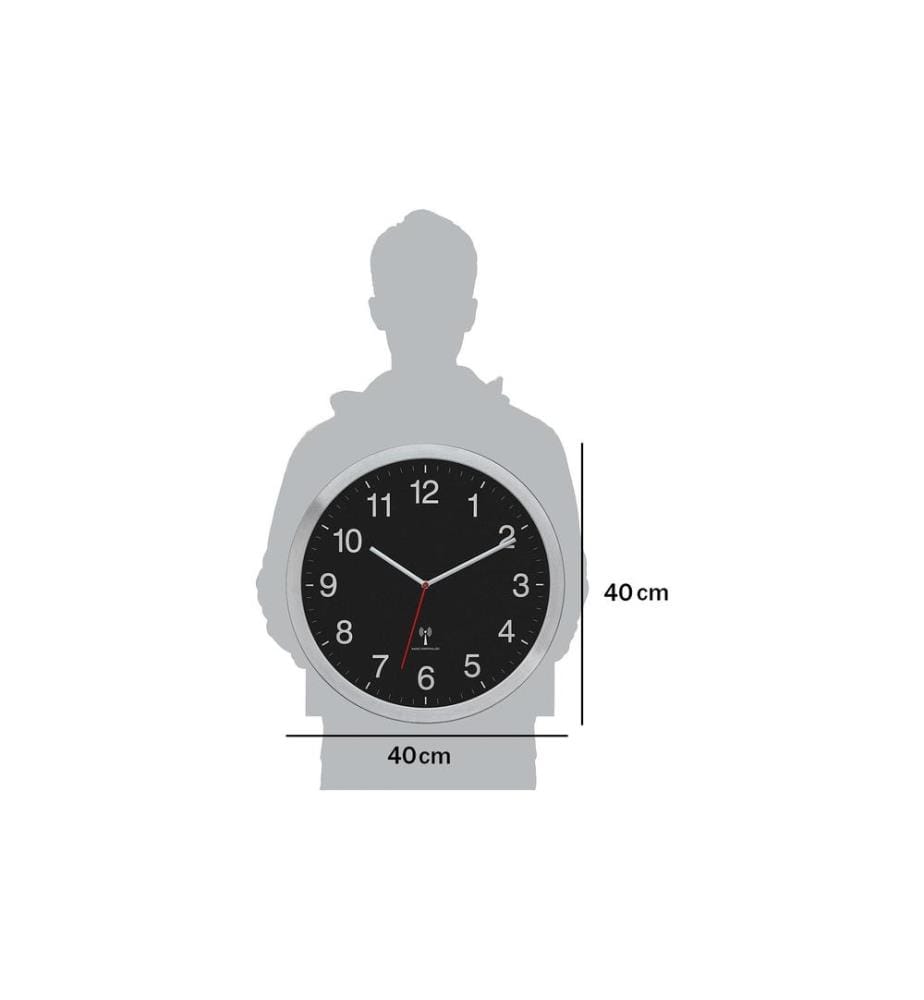 TFA DOSTMANN - Funk-Wanduhr XL Schwarz