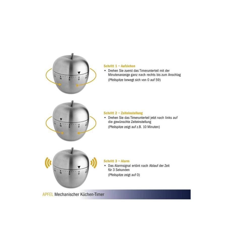 TFA DOSTMANN - Küchentimer Apfel Silber