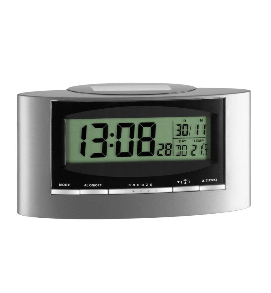 TFA DOSTMANN - Horloge radio-pilotée Solar Argent