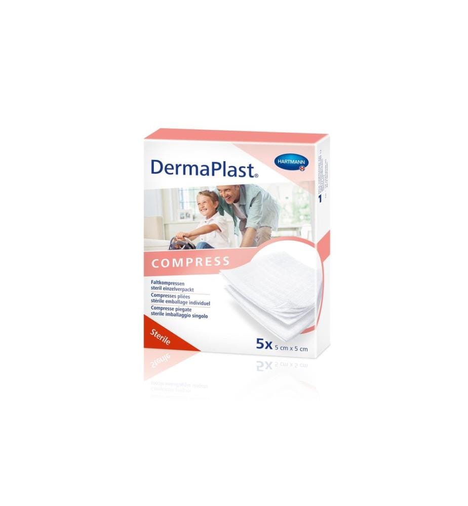DermaPlast - Compresses pliées Compress stérile 5 cm x 5 cm, 5 x 2 pièces